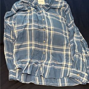 Lucky Brand Blue and White Plaid Shirt
